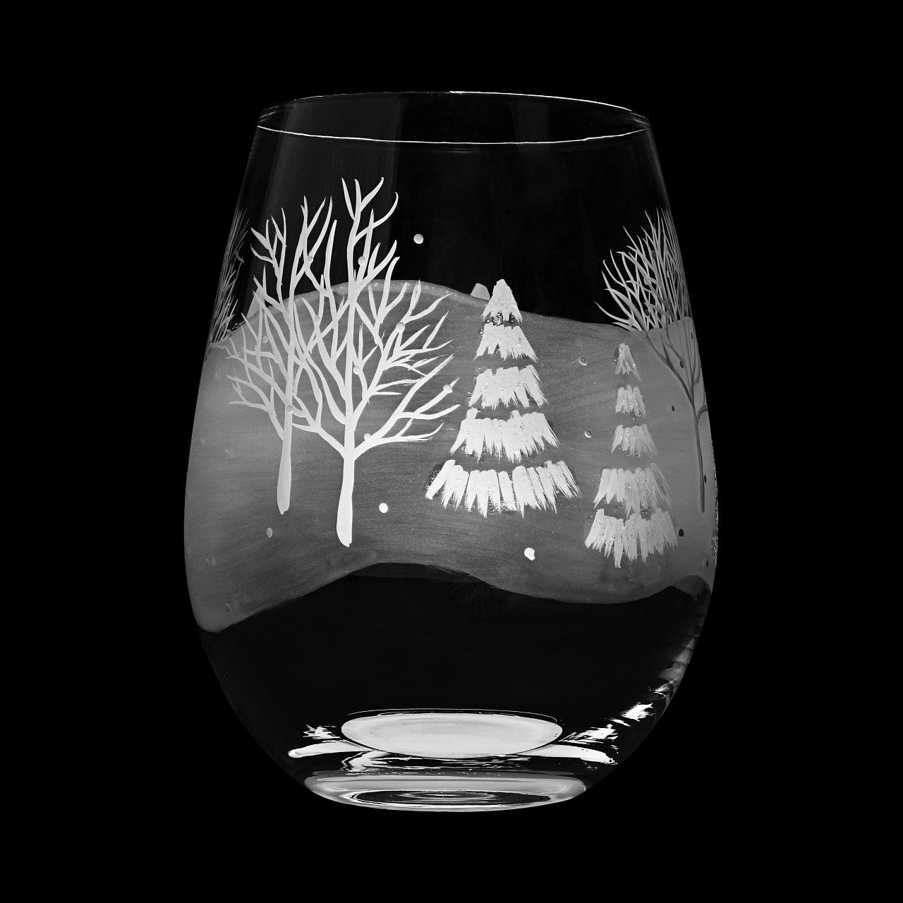 Frosted Forest Wine Glass