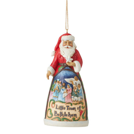 O' Little Town Santa Hanging Ornament