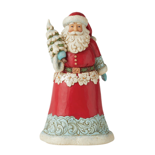 Tree Top Glisten - Winter Wonderland Santa Holding Tree Figurine