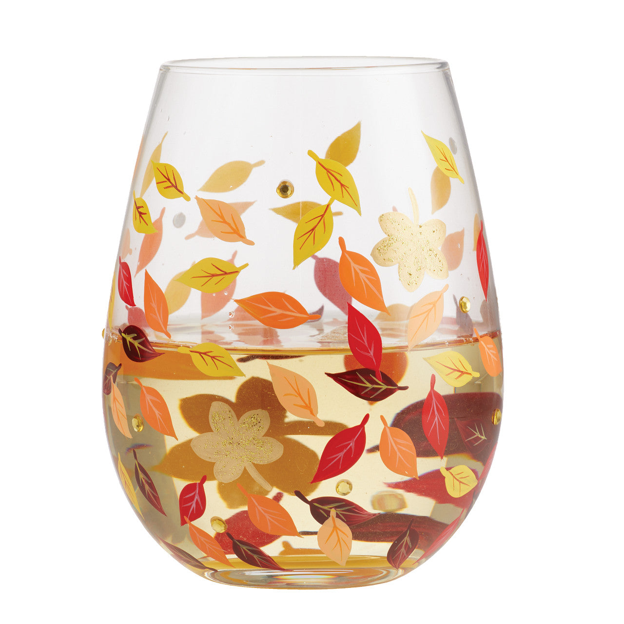 Leaves a Million Stemless Wine Glass