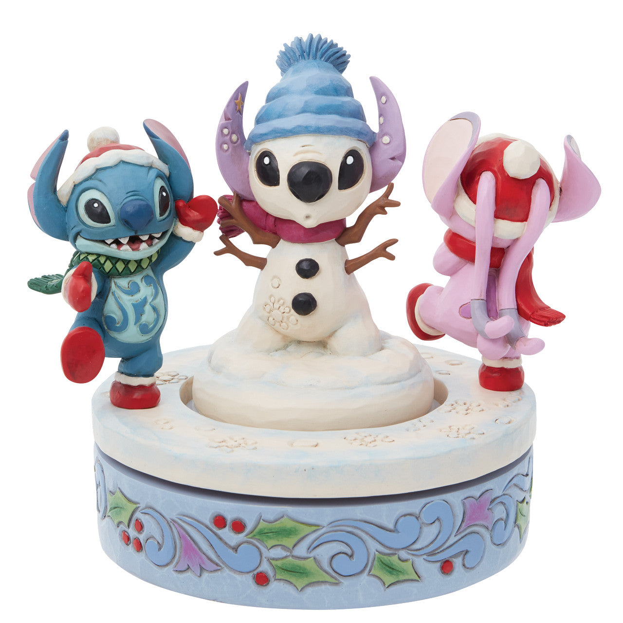 Snowy Shenanigans - Stitch and Angel Rotating