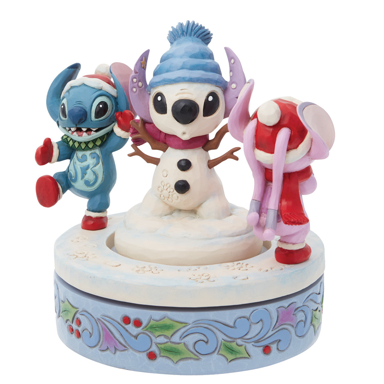 Snowy Shenanigans - Stitch and Angel Rotating