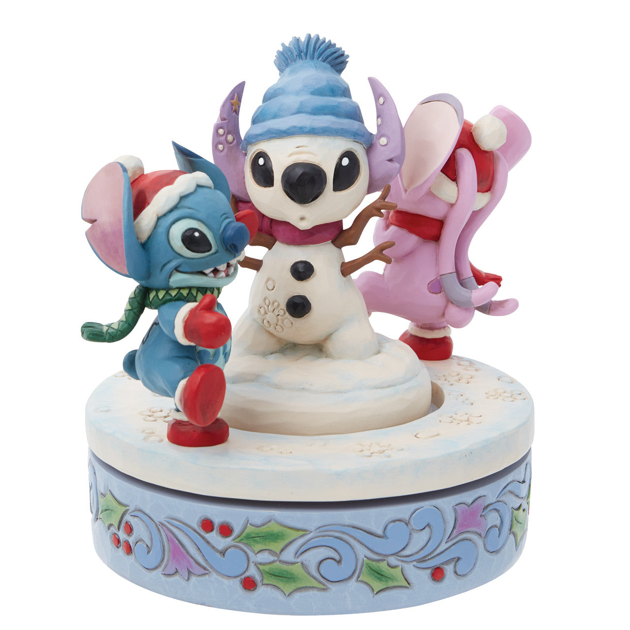 Snowy Shenanigans - Stitch and Angel Rotating