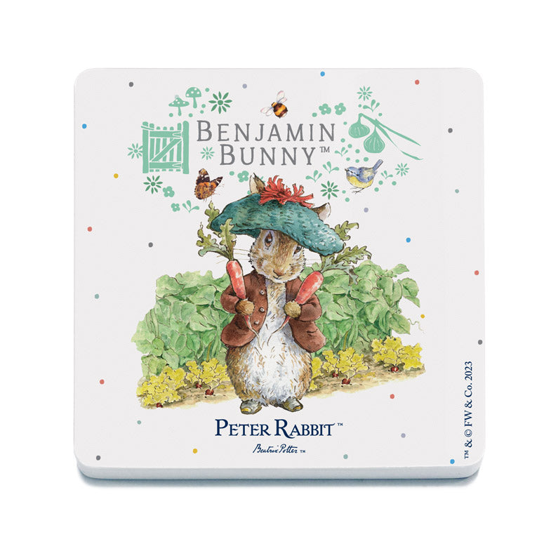 Beatrix Potter - Benjamin Bunny and Carrots (Drinks Coaster)