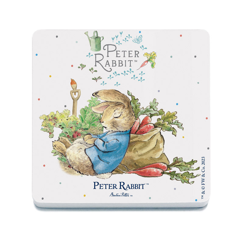 Beatrix Potter - Peter Rabbit Sleeping with Carrots (Drinks Coaster)
