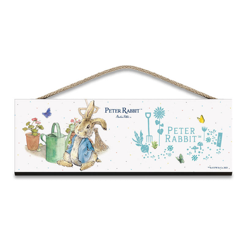 Beatrix Potter - Peter Rabbit and Watering Can (Wooden Sign)