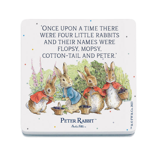 Beatrix Potter - 'Once Upon a time there were four little rabbits… (Drinks Coaster)