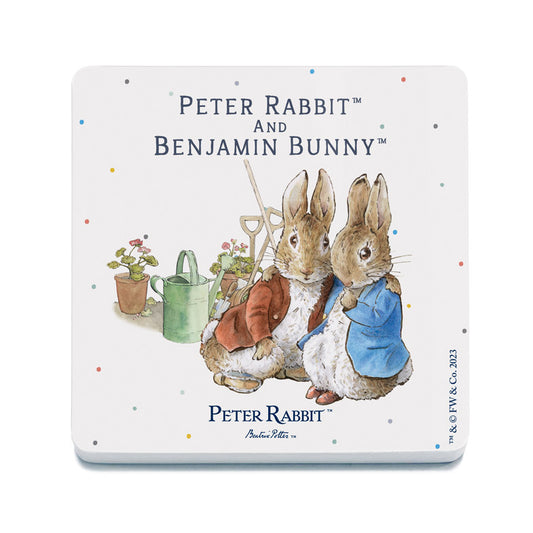 Beatrix Potter - Peter Rabbit and Benjamin Bunny together (Drinks Coaster)