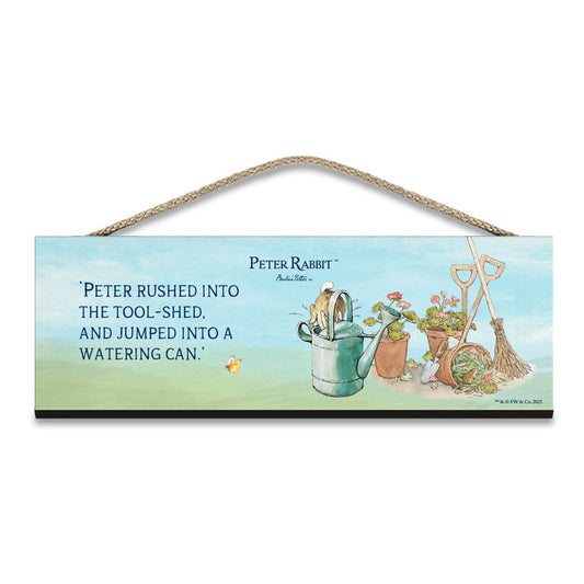 Beatrix Potter - Peter Rabbit - Peter rushed into the tool-shed… (Wooden Sign)