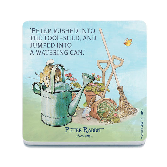 Beatrix Potter - Peter Rabbit - Peter rushed into the tool-shed… (Drinks Coaster)
