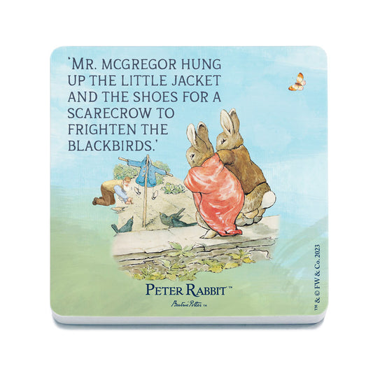 Beatrix Potter - Flopsy and Benjamin Bunny - Mr McGregor hung up the little jacket… (Drinks Coaster)
