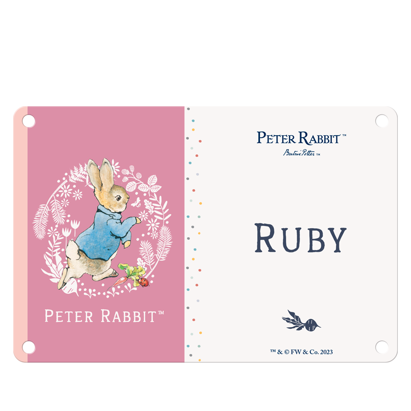 Beatrix Potter - Peter Rabbit - Ruby (Named Sign)