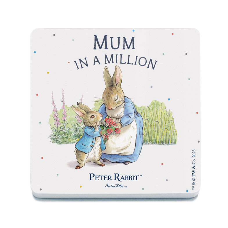 Beatrix Potter - Peter Rabbit - MUM in a MILLION (Drinks Coaster)