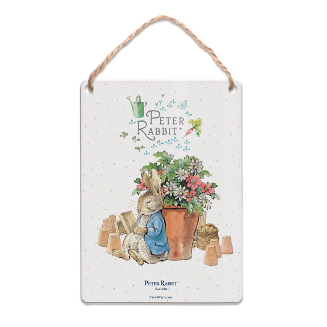 Beatrix Potter - Peter Rabbit Sleeping by Flower Pots (Dangler Sign)