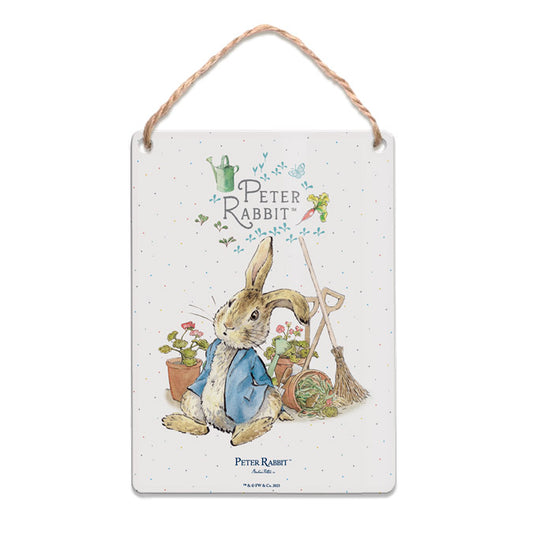 Beatrix Potter - Peter Rabbit and Mouse in Pot (Dangler Sign)