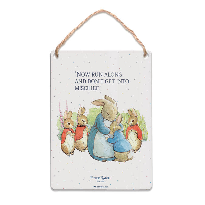 Beatrix Potter - 'Now run along and don't get into mischief' (Dangler Sign)