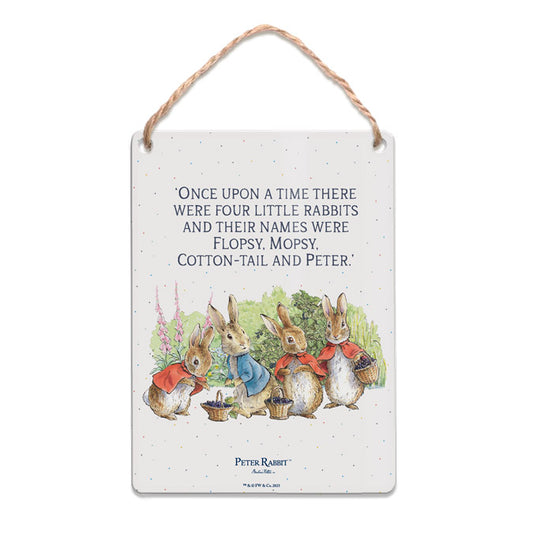 Beatrix Potter - 'Once Upon a time there were four little rabbits… (Dangler Sign)