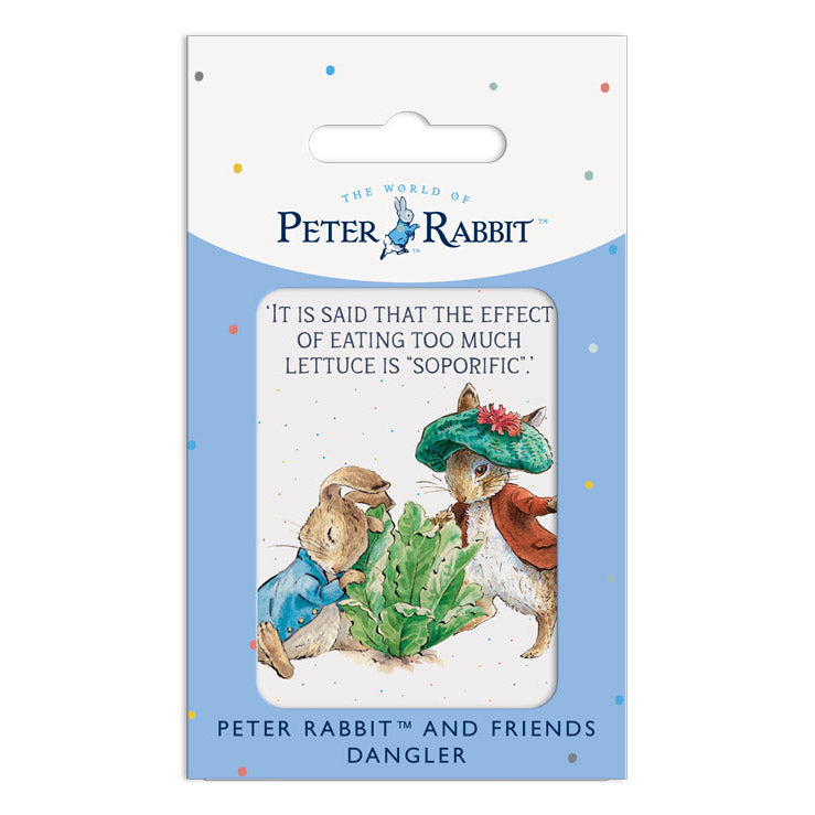 Beatrix Potter - Peter Rabbit and Benjamin Bunny with Lettuce (Dangler Sign)