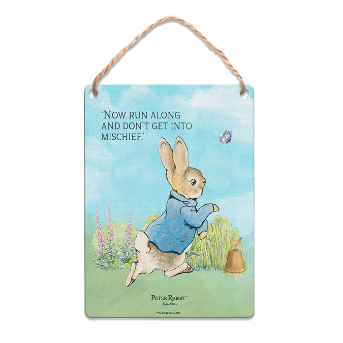 Beatrix Potter - Peter Rabbit - Now run along and don't get into mischief (Dangler Sign)