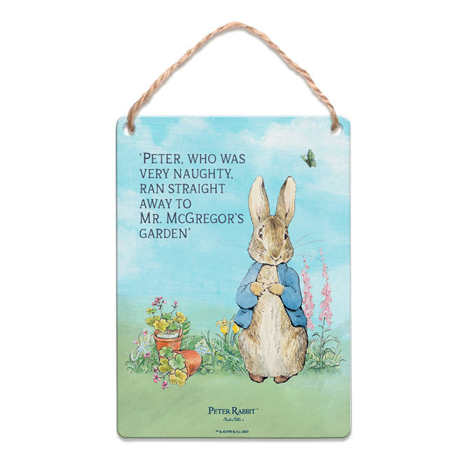 Beatrix Potter - Peter Rabbit - Peter, who was very naughty… (Dangler Sign)