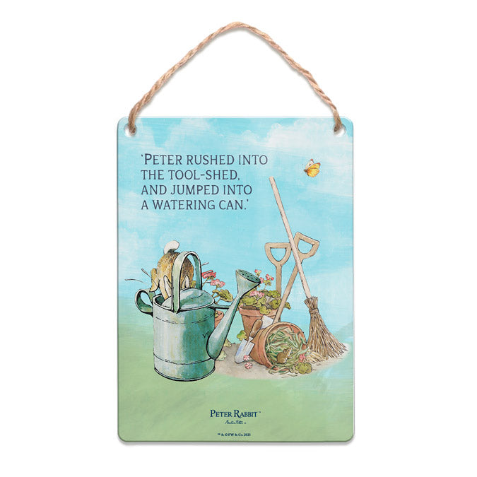 Beatrix Potter - Peter Rabbit - Peter rushed into the tool-shed… (Dangler Sign)