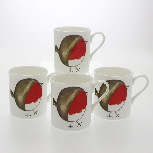 Fat Robin Set 4 Fine Bone China Mug