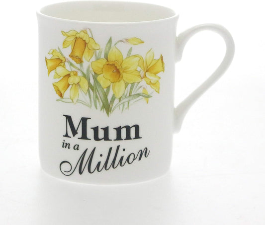 Mum in a Million (Daffodils) Fine Bone China Coffee Mug