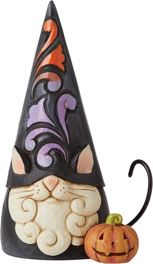 Fraidy Cat - Black Cat Gnome Figurine
