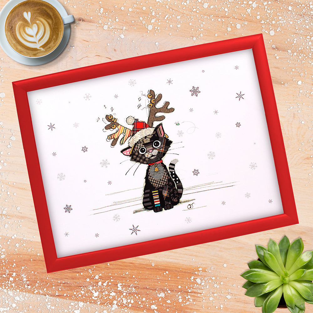 Bug Art - Christmas Cat Kitten Lap Tray