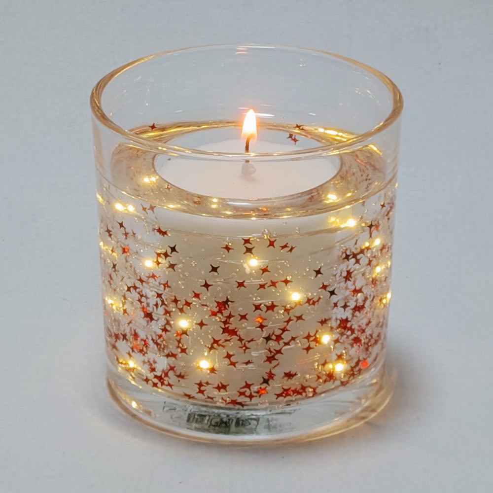 Red Stars - LED Gel Candle