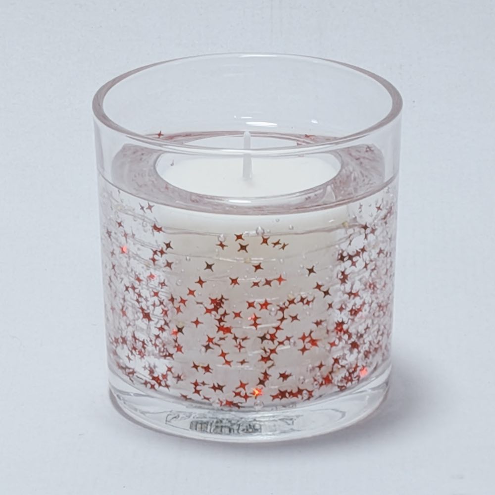 Red Stars - LED Gel Candle