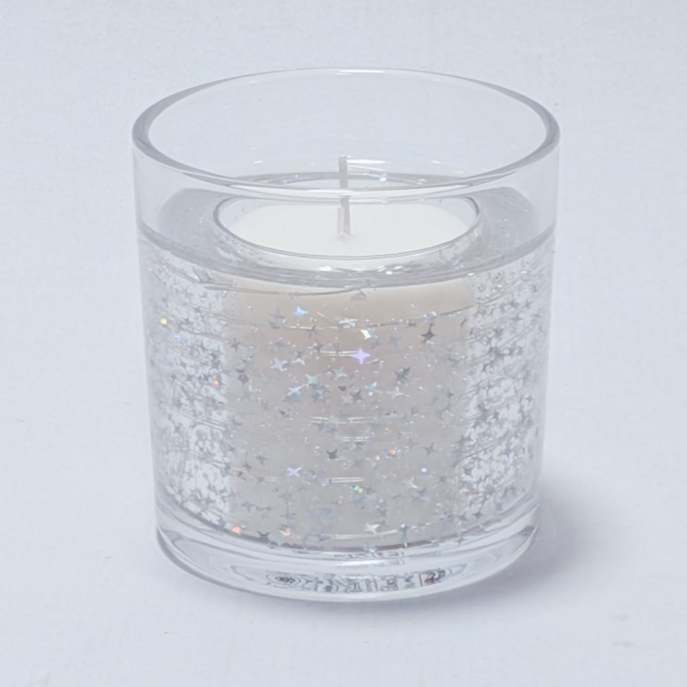 Silver Stars - LED Gel Candle