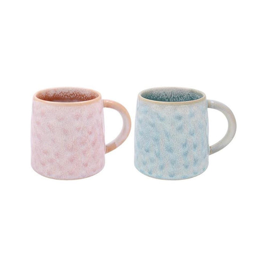 Reactive Glaze - Pink & Blue T7 - Set 2 Coffee Mug