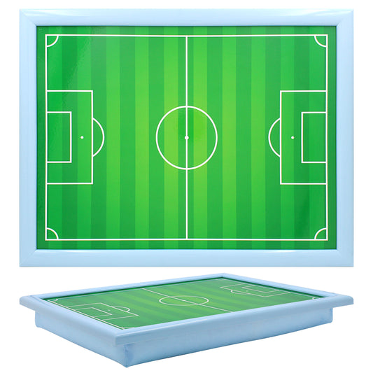 Football Pitch (sky blue frame) Design Lap Tray
