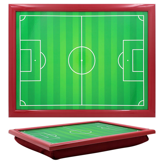 Football Pitch (burgandy frame) Design Lap Tray