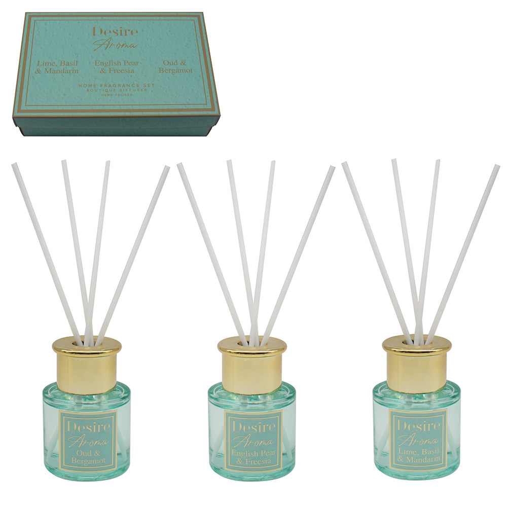 Clear - Teal - Set 3 Diffusers