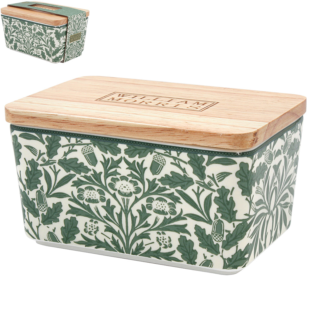 William Morris' Acorn Butter Dish with Wooden Lid