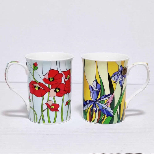 Stained Glass Flowers - Set 2 Coffee Mug