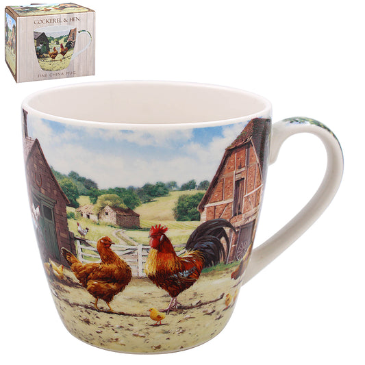 Cockerel & Hen Breakfast Mug