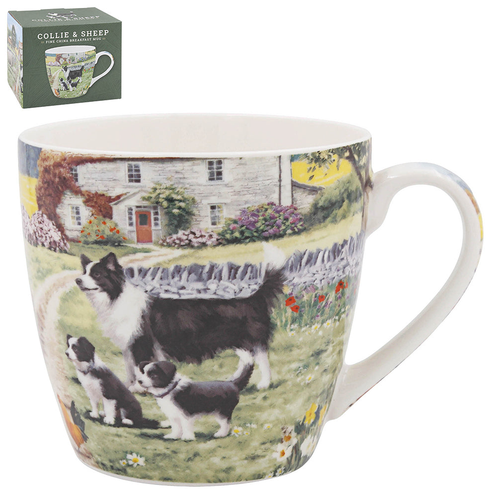 Collie and Sheep Breakfast Mug