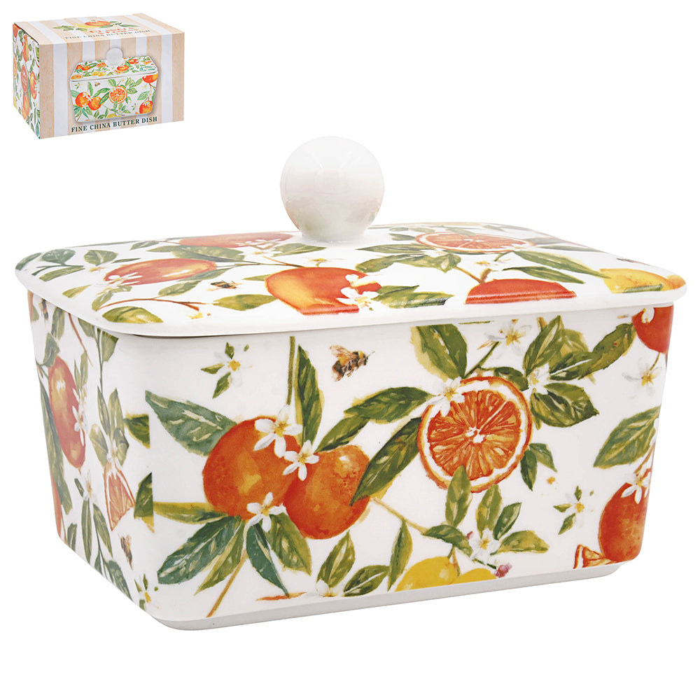 Oranges and Lemons Butter Dish
