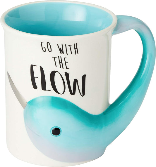 Sculpted Go With The Flow Narwhal Mug