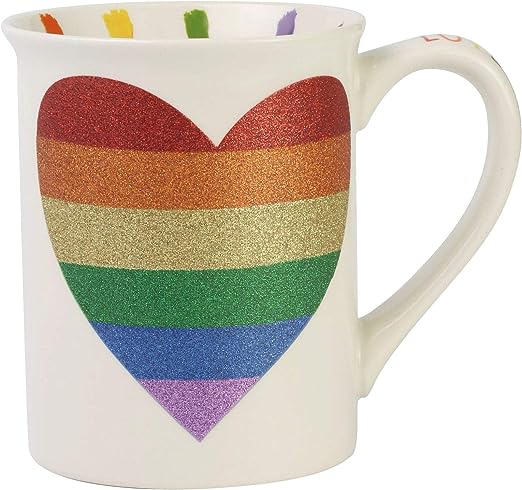 Rainbow Pride Heart Glitter Mug