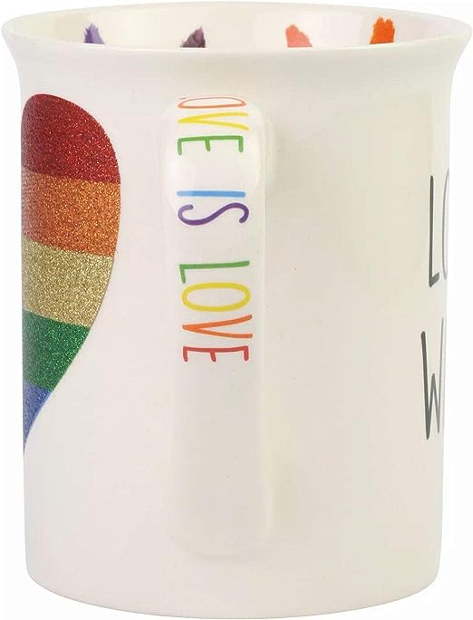 Rainbow Pride Heart Glitter Mug