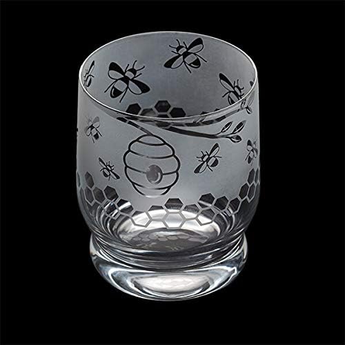 Aspect Etched Glass Tumbler - Bees