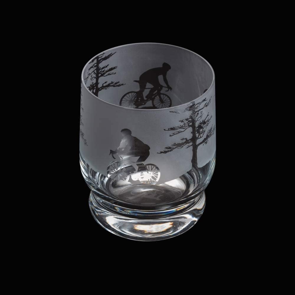 Aspect Etched Glass Tumbler - Cycling
