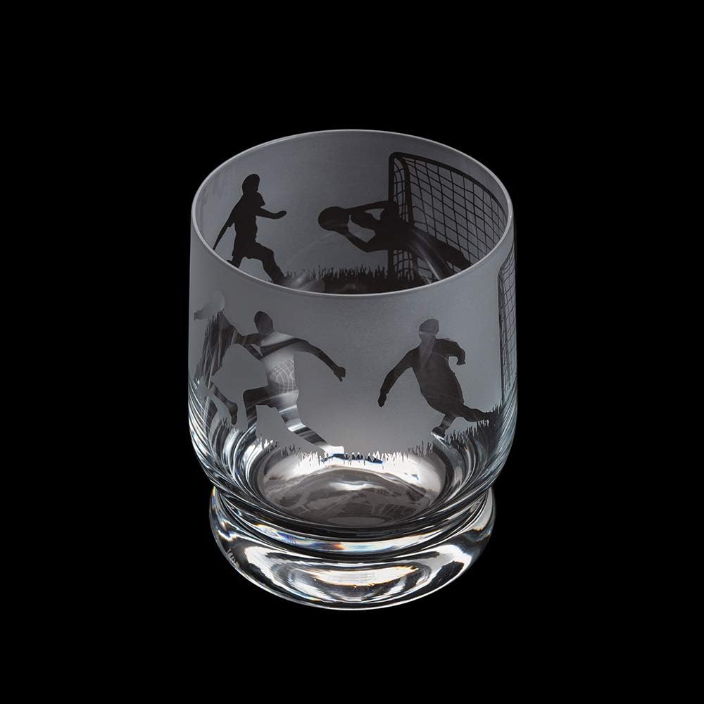 Aspect Etched Glass Tumbler - Football