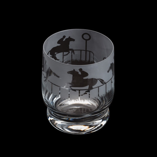 Aspect Etched Glass Tumbler - Horse Racing