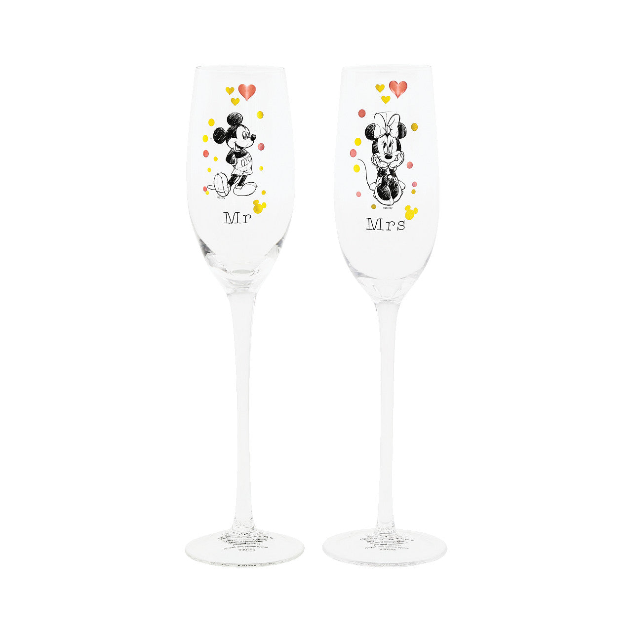 Mickey and Minnie Mouse Toasting Glasses