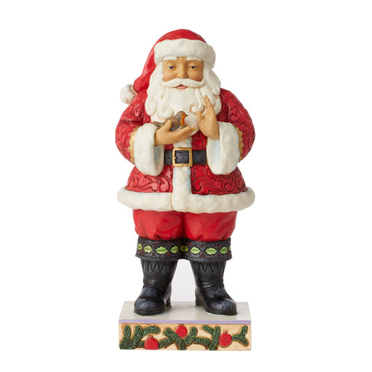 Touch by Wonder - Santa with Robin in Hands Figurine